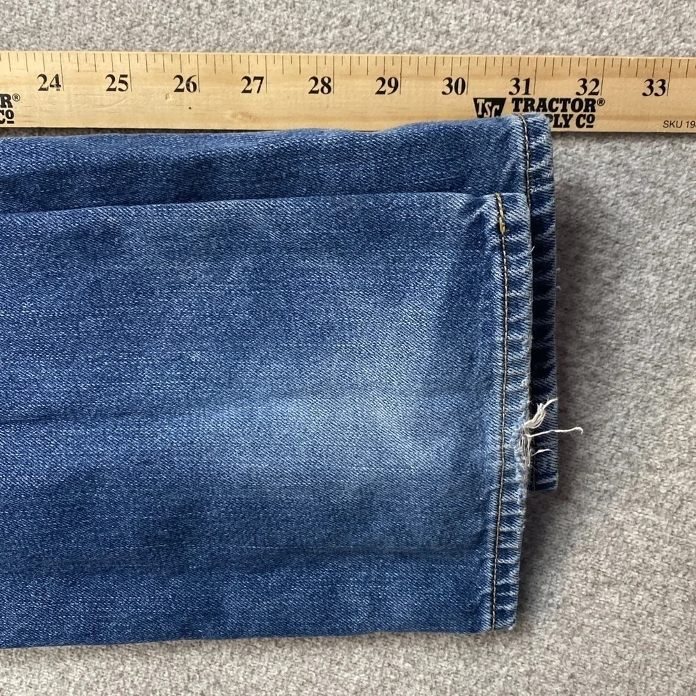 Abercrombie & Fitch distressed jeans mid rise straight leg 31x32 Y2K button fly